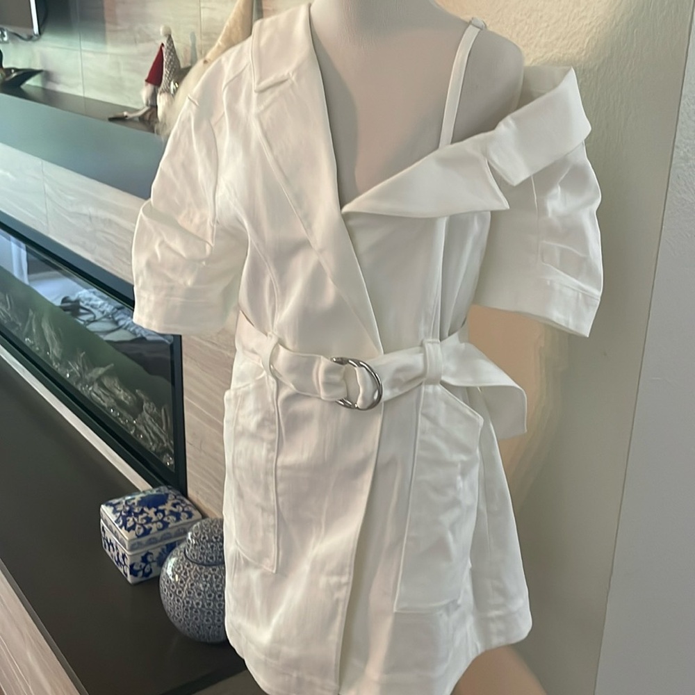 Cinq a Sept white denim dress